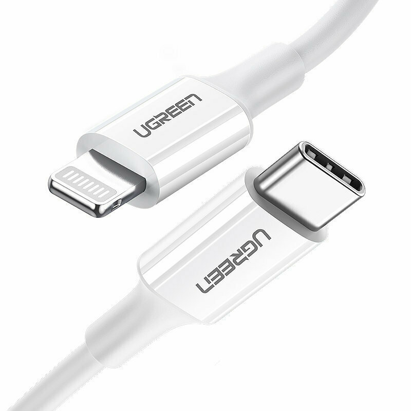 UGREEN USB-A Male to Lightning Male Cable Nickel Plating ABS Shell 0.5m White
