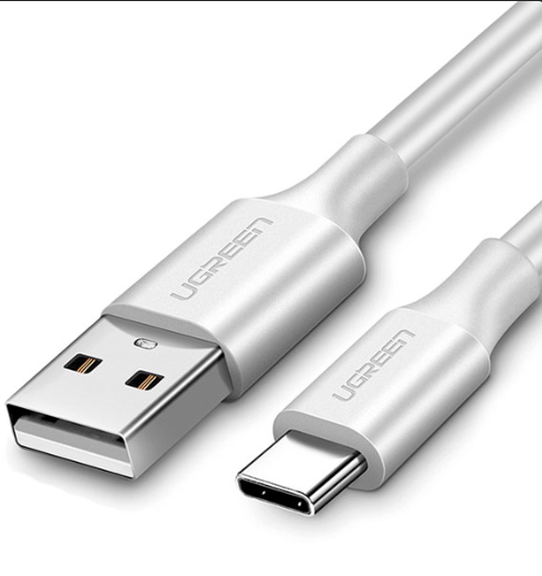UGREEN USB-A 2.0 to USB-C Cable Nickel Plating 1m White