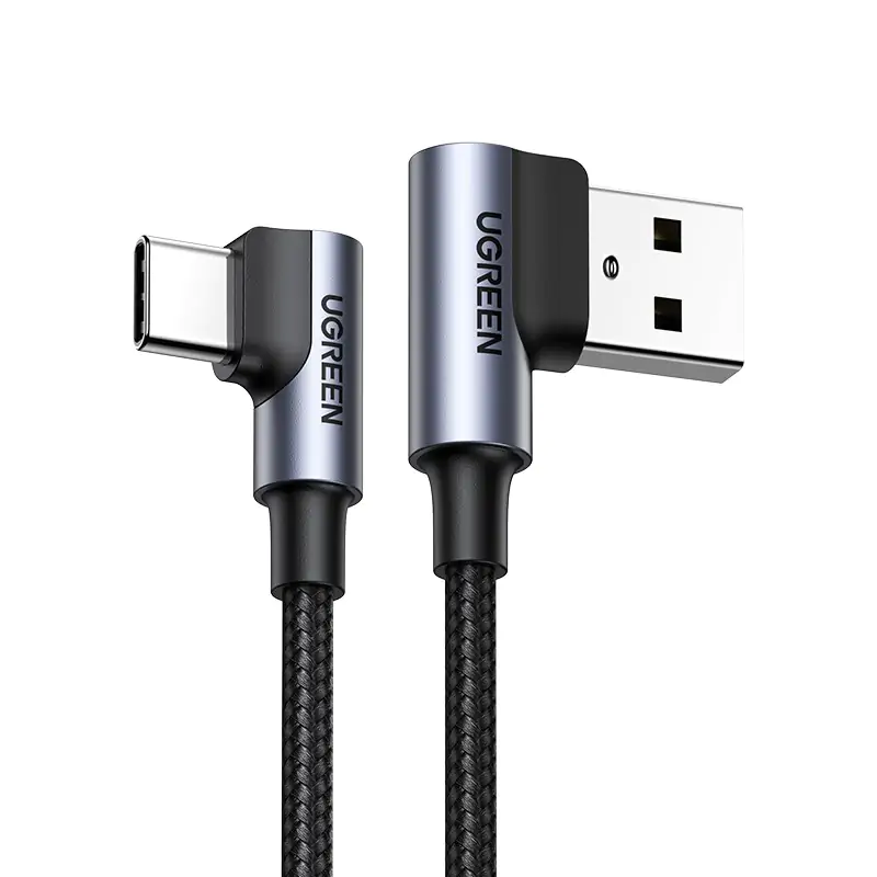 UGREEN Right Angle USB-A to USB-C Cable 1m Space Gray