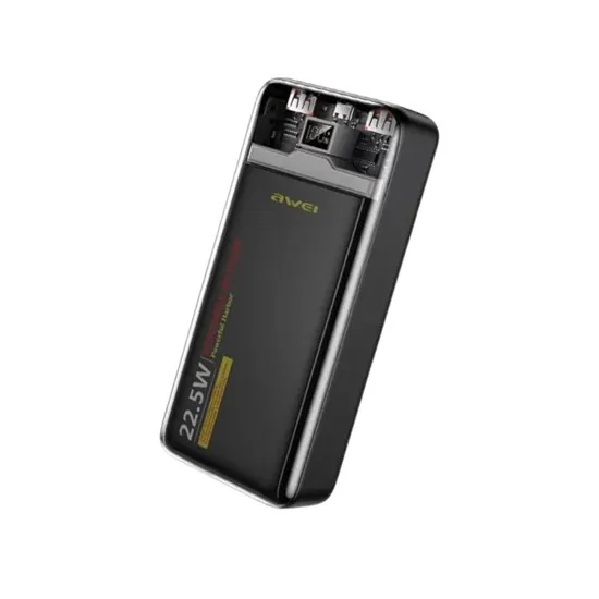 Awei power bank 20000mAh P78K PD22.5w portable Fast charging type c lighting magnetic wireless solar power bank